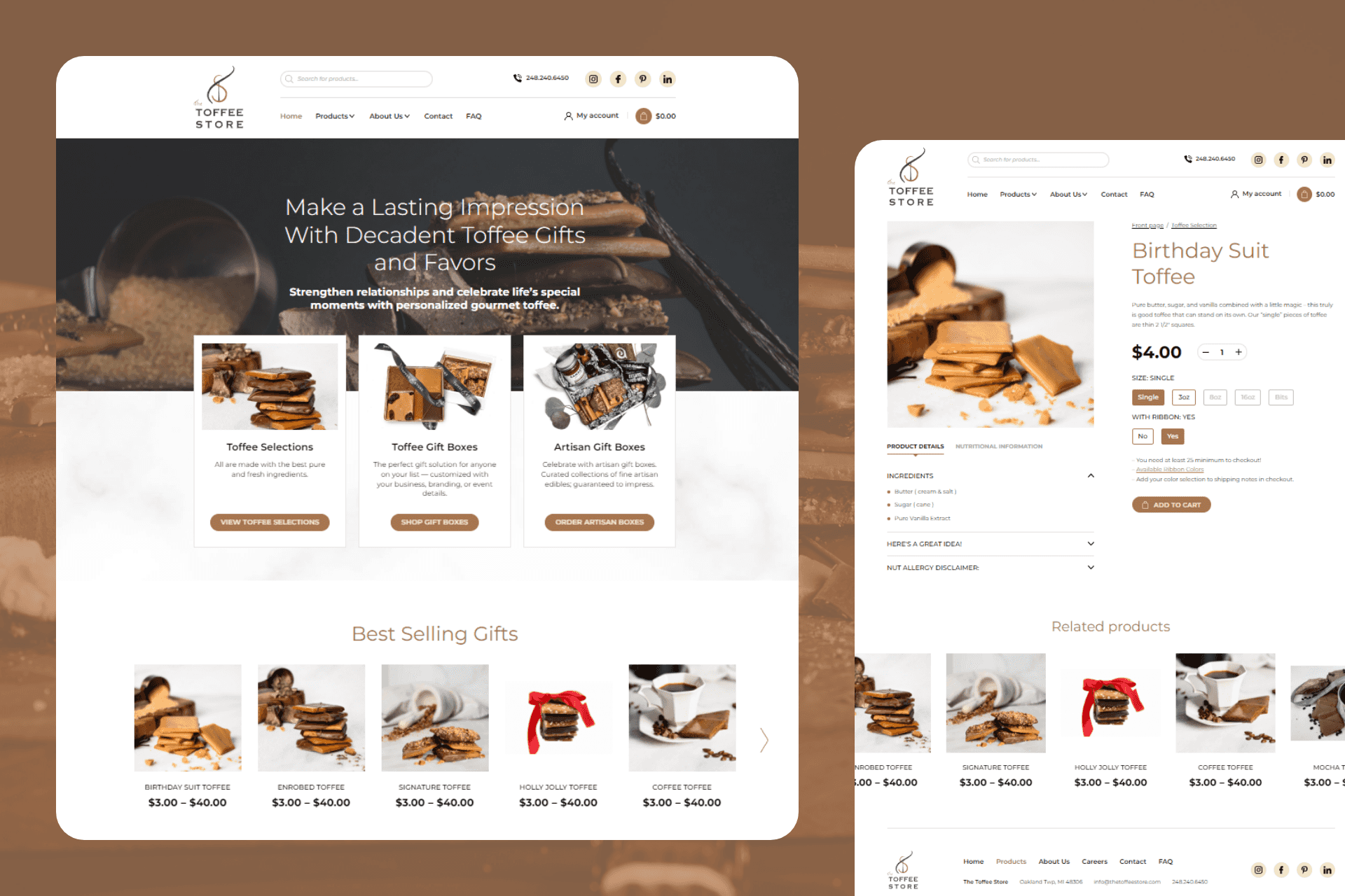 The Toffee Store | E-Commerce Development | LCMS Digital Solutions